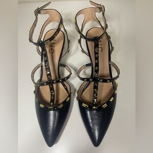 INC International Concepts Black and Gold Studded Heels